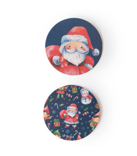 Posavasos Bosque Encantado Papá Noel y Amigos x 8
