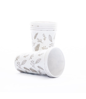 Vaso de Polipapel Hojas Doradas x 8