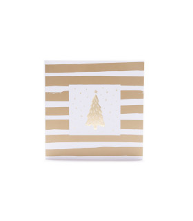 Tarjeta Navideña Stamping Rayas Doradas