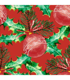 Servilletas 33 x 33 cm Baubles in Red Xmas