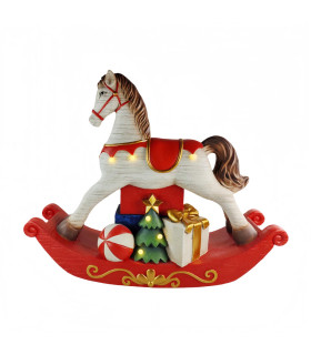 Adorno de Navidad Caballo Mecedora con Luz LED 82 cm Alparamis