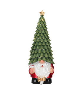 Adorno Duende Gorro Árbol 29 cm con luz LED Alparamis