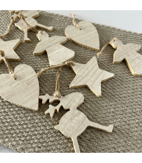 Adornos de Madera para el Árbol de Navidad x 12