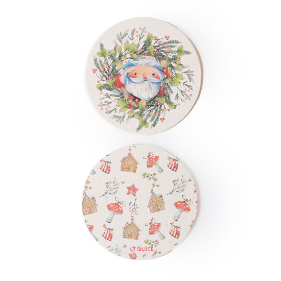 Posavasos Bosque Encantado Papá Noel Corona x 8