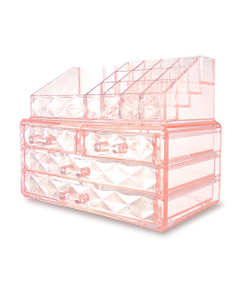 Organizador de Escritorio Crafter Cristal Rosa Ibicraft