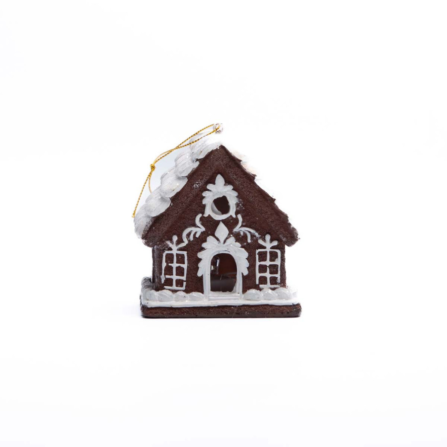 Adorno de Casita de Jengibre con Luz 8 cm Alparamis