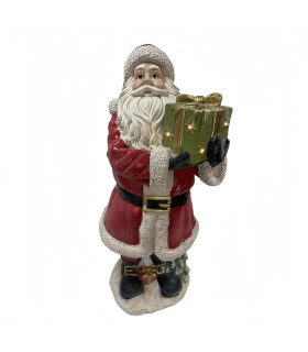 Adorno de Navidad Santa con Caja de Regalo LED 121 cm Alparamis