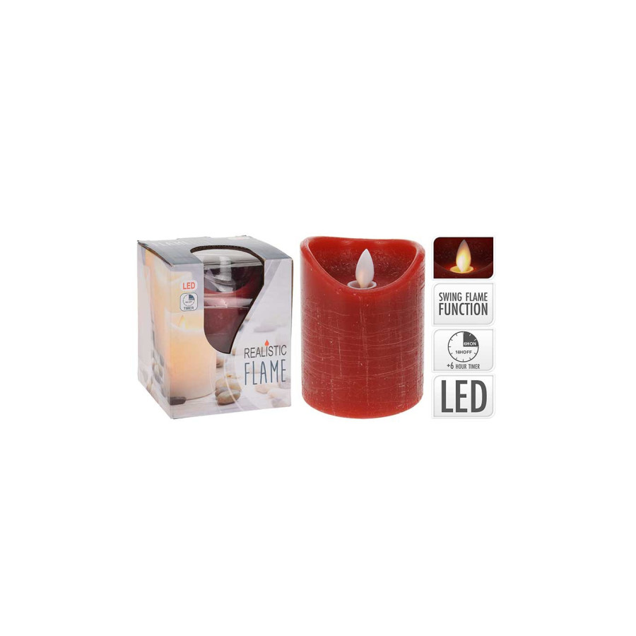 Vela LED a Batería Roja 7.5 x 10 cm Alparamis