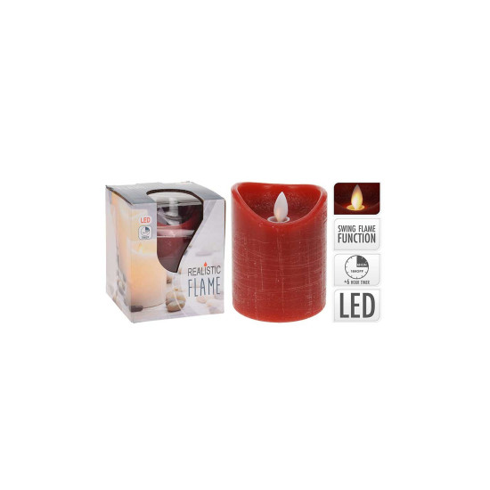 Vela LED a Batería Roja 7.5 x 10 cm Alparamis