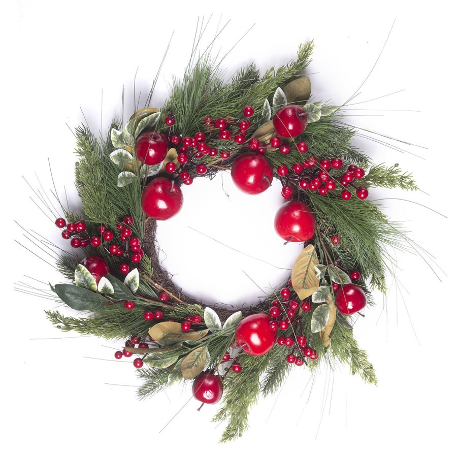 Corona de Frutos Rojos y Manzanas 55 cm