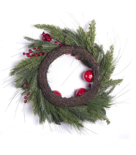 Corona de Frutos Rojos y Manzanas 55 cm