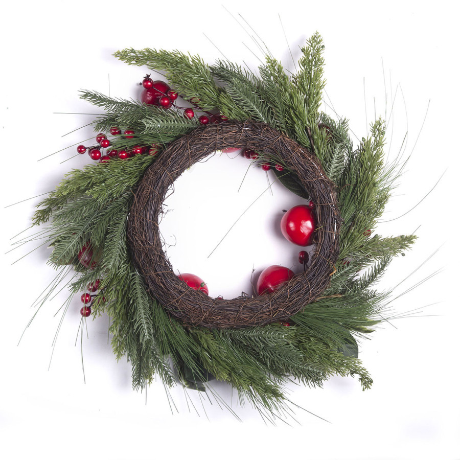 Corona de Frutos Rojos y Manzanas 55 cm