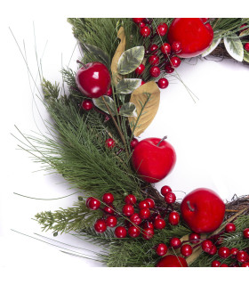 Corona de Frutos Rojos y Manzanas 55 cm