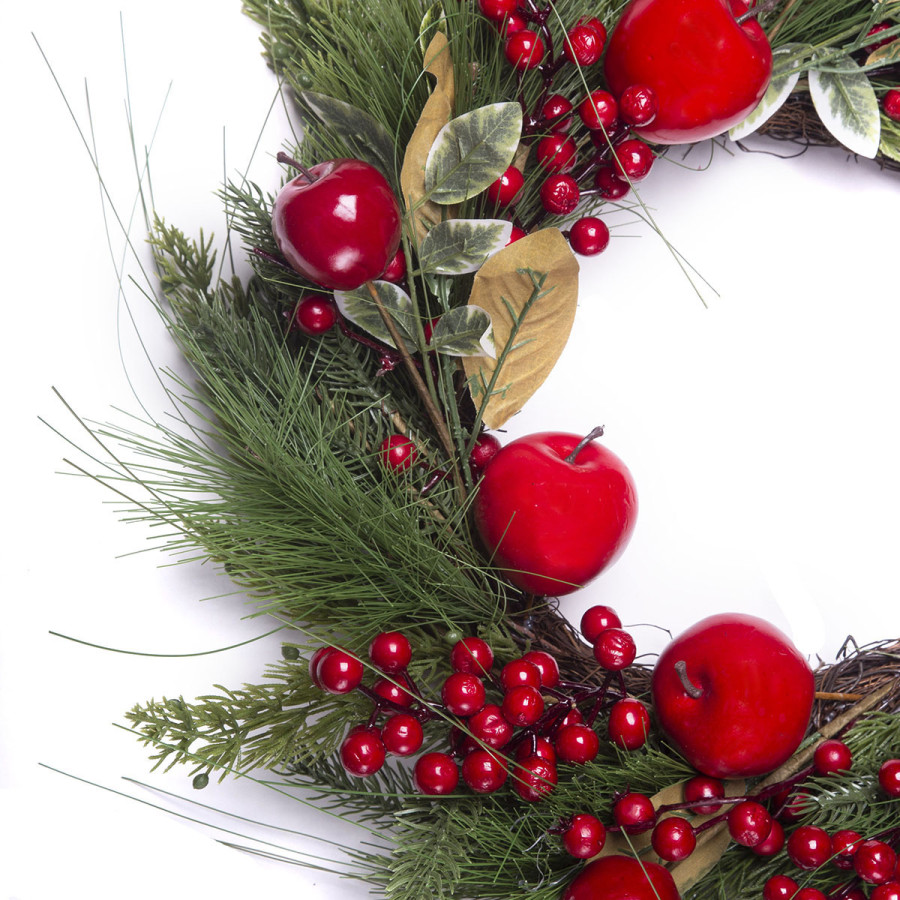 Corona de Frutos Rojos y Manzanas 55 cm