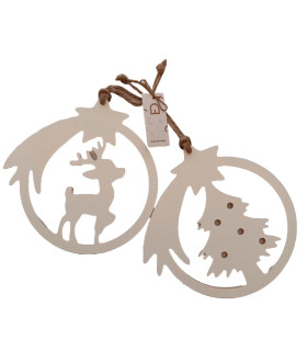 Adornos para Colgar Reno y Pino 21 cm