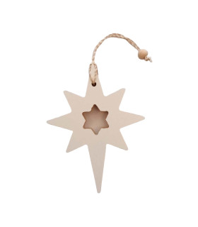 Adorno de Madera Estrella Fugaz 13 cm