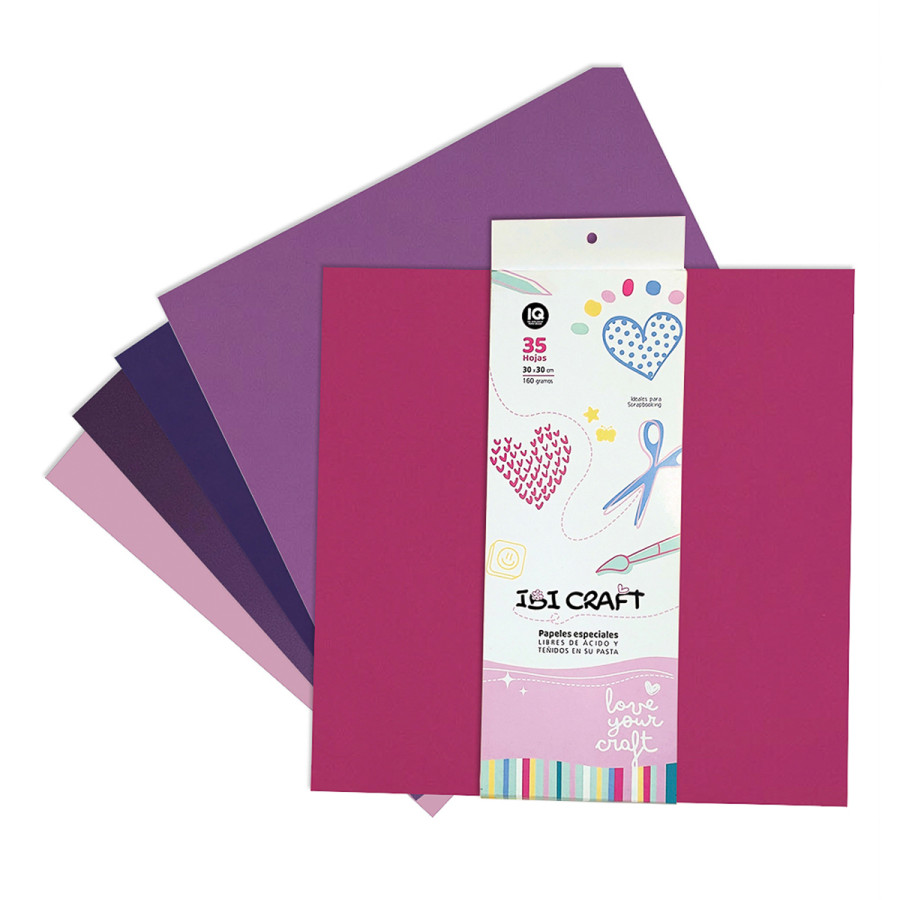 Papel para Scrap 35 Hojas de 30 x 30 cm y 160 g Rosas Ibicraft