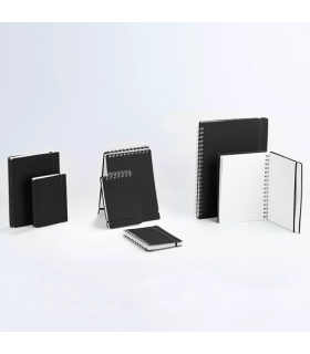 Anotador Studio A6 Liso De Cuero Reciclado Negro