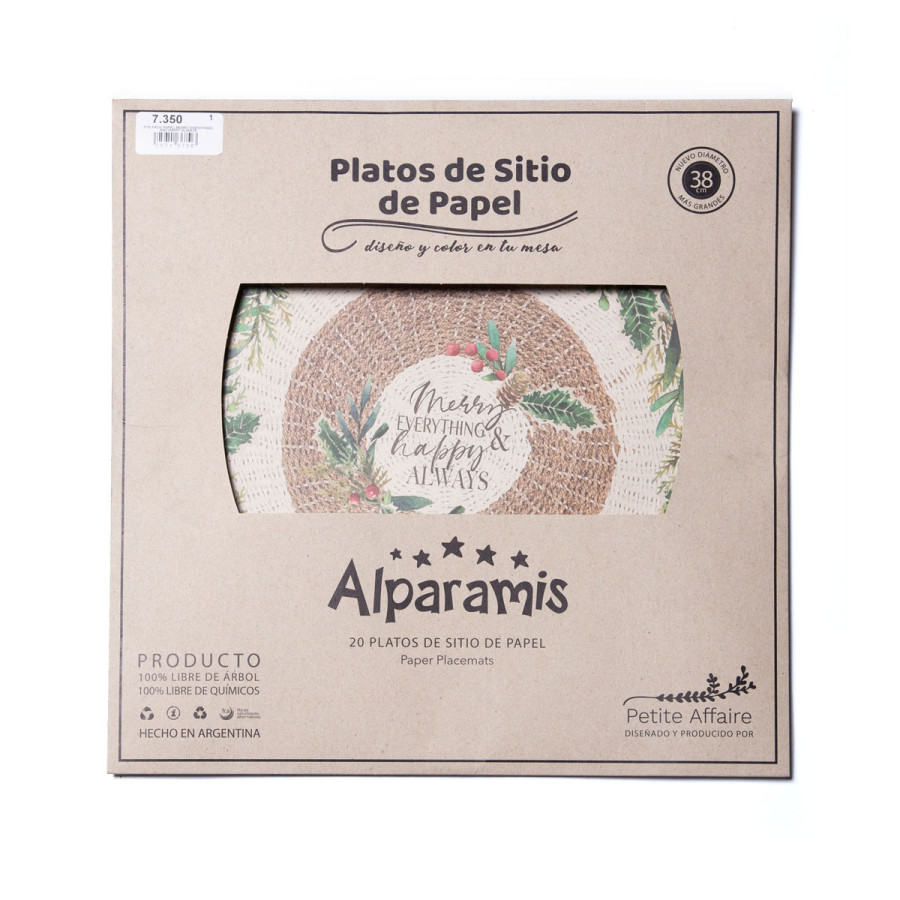 Platos de Sitio de Papel Merry Everything and Happy Always x 20 Alparamis