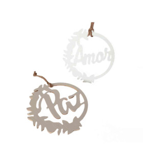 Adornos para colgar Amor y Paz x 2