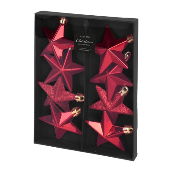 Set De 8 Estrellas Combinadas Rojas