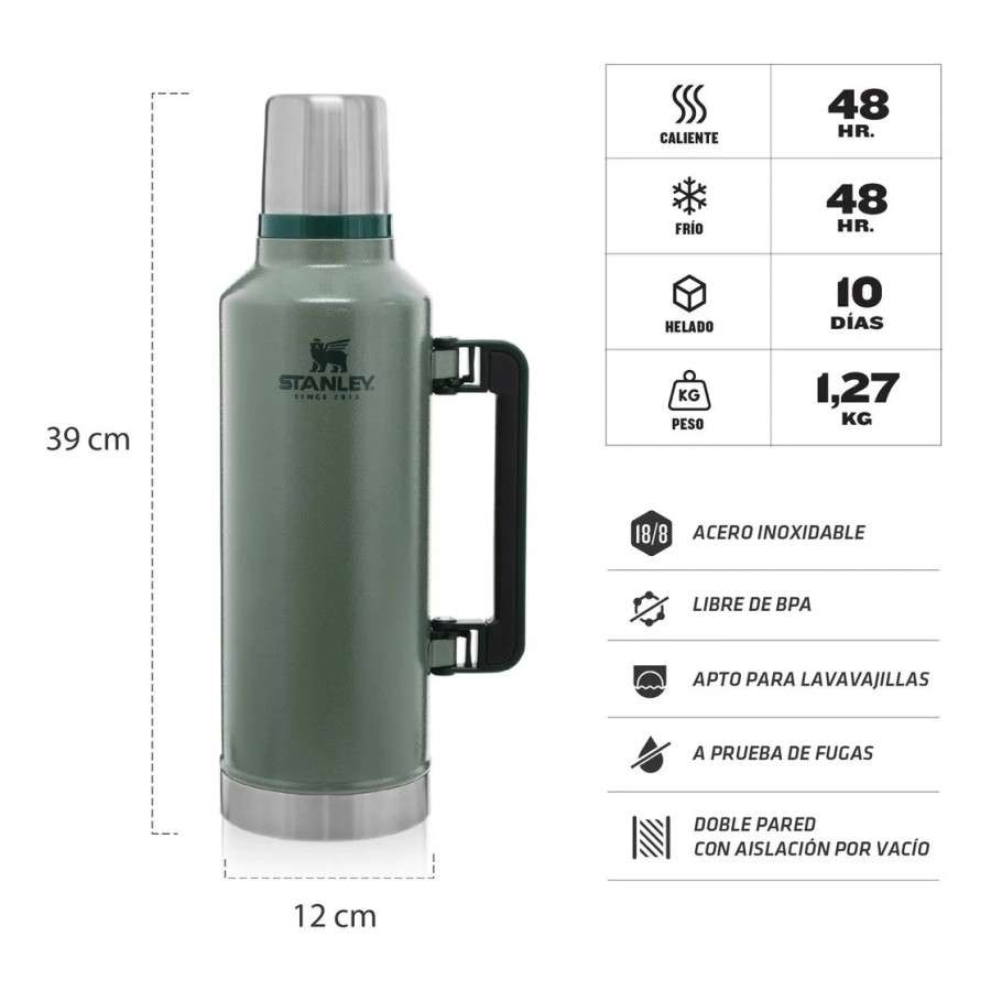 Termo Clásico Stanley 2.5 Qt Verde