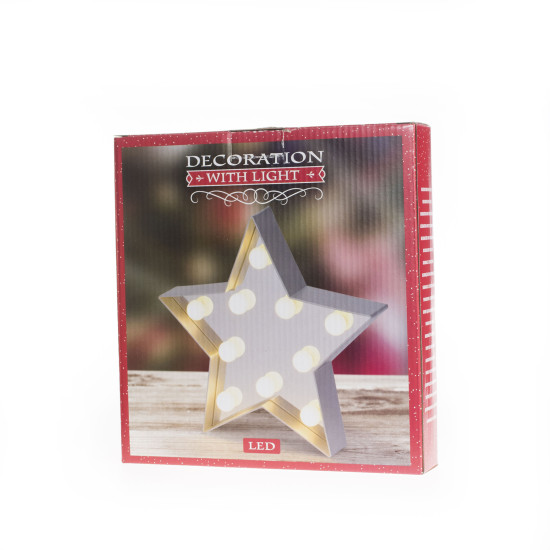 Espejo estrella plateada con luz LED Alparamis