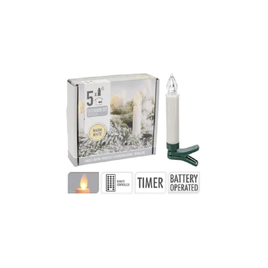 Extencion de 5 Velas Marfil con Timer Alparamis