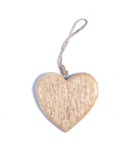 Adorno Colgante Arbol Estrella o Corazon de Madera 12 cm