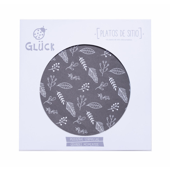 Plato de Sitio Hojas Negras 34 cm x 10