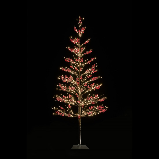 Árbol Rojo 150 cm y 635 Luces Cálidas Alparamis