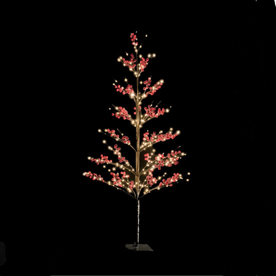 Árbol Rojo 120 cm y 375 Luces Cálidas Alparamis