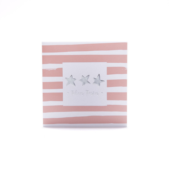 Tarjeta Navideña Stamping Rayas Rosas