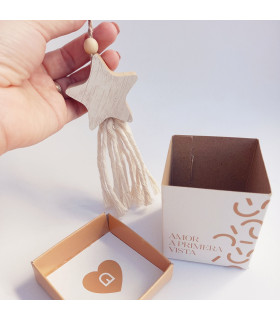 Mini Borla Estrella de Madera
