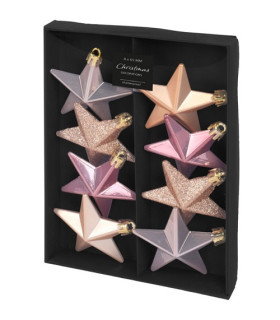 Set De 8 Estrellas Combinadas Rose Gold