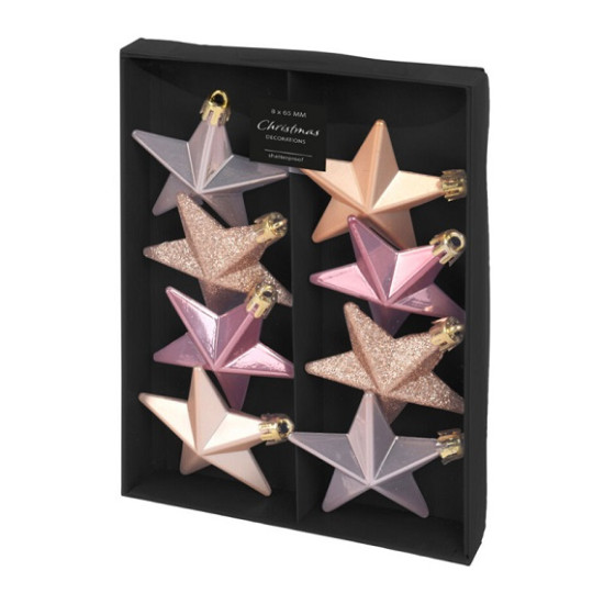 Set De 8 Estrellas Combinadas Rose Gold