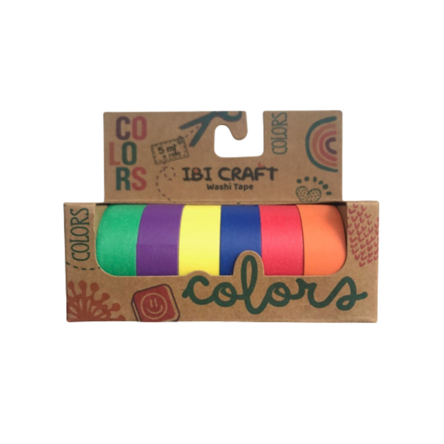 Washi Tape Box 6 Rollos de 5 m Rainbow Ibicraft