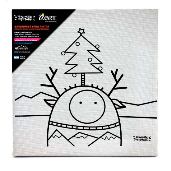 Bastidor para Pintar Navidad por Fer Weimann 20x20 cm