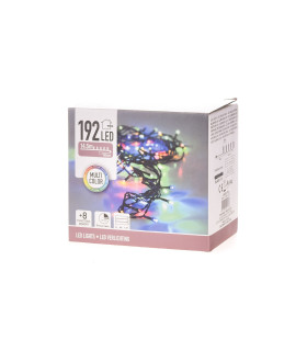 192 Luces LED a Pila Multicolor con Cable Negro Alparamis