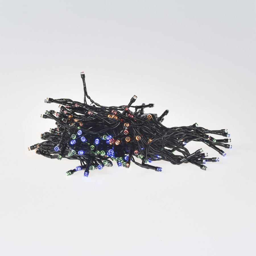 192 Luces LED a Pila Multicolor con Cable Negro Alparamis