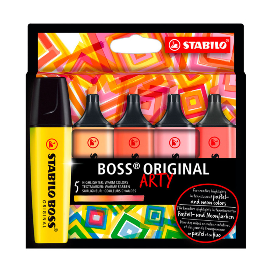 Resaltadores Boss Arty Tonos Cálidos x 5