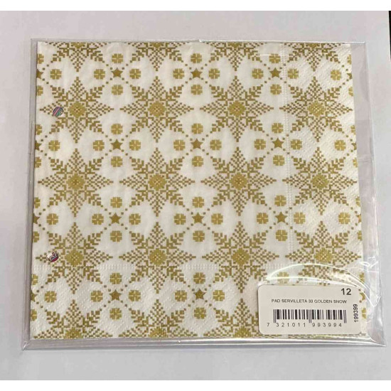 Servilletas 33 x 33 cm Golden Snow Xmas