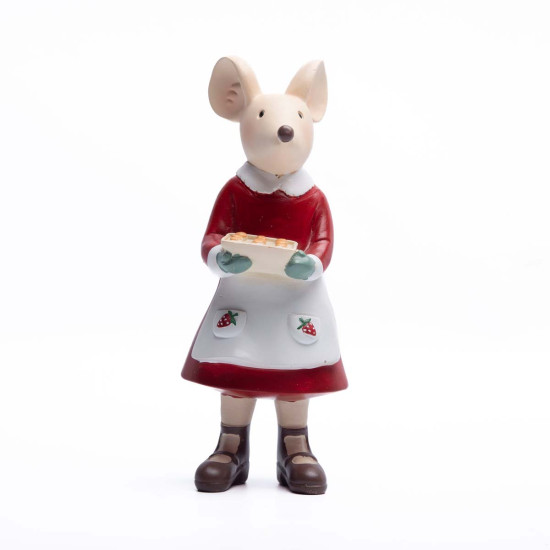 Adorno de Ratoncita con Pastel 20 cm Alparamis