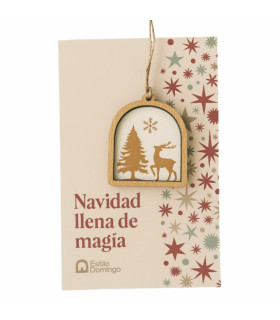 Adorno para Colgar de Madera Bosque Navideño 10 cm