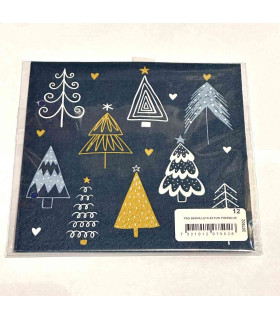 Servilletas 33 x 33 cm Fun Tree Blue Xmas