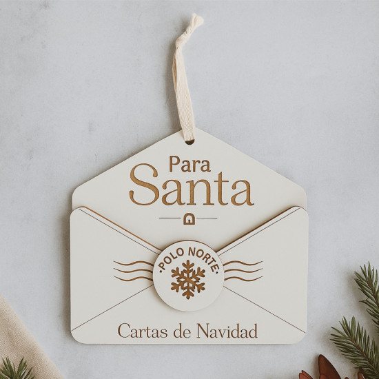 Adorno de Madera Sobre para Santa 15 x 14 cm