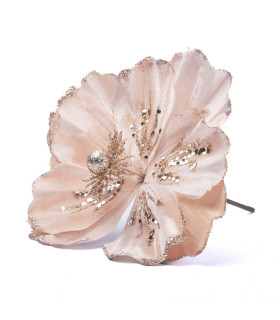 Adorno Poinsettia Dorada 22 cm Alparamis