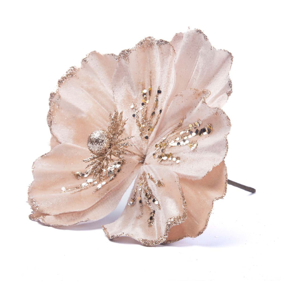 Adorno Poinsettia Dorada 22 cm Alparamis