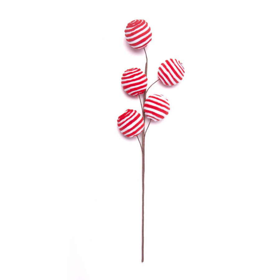 Rama Bolas Candies Rojas y Blancas 62 cm Alparamis