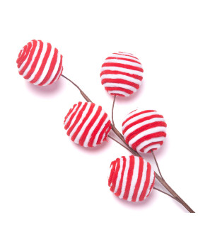 Rama Bolas Candies Rojas y Blancas 62 cm Alparamis